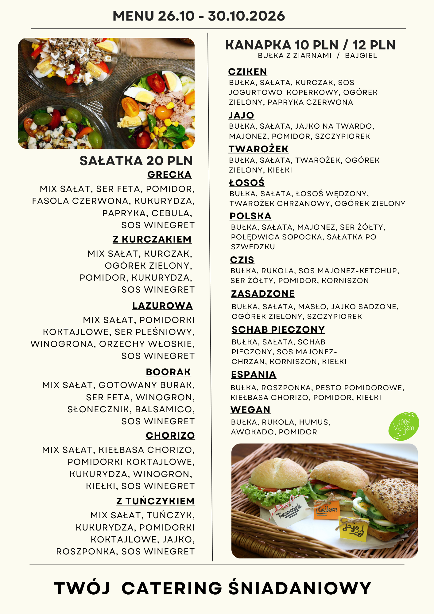 Menu Pan Lancz No 39 26.10 - 30.10.2026